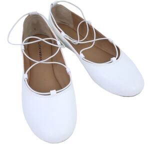 Lucky Brand Evvie Girls Ballet Flat Size 4, Crisscross Design, Very good